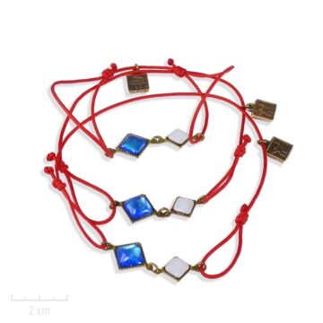 Bracelet Zor moderne au symbole d'amour et d'humanité: cristal bleu, blanc, rouge, "Allons ensemble… ". Bijou drapeau, message de solidarité, partage,liberté...