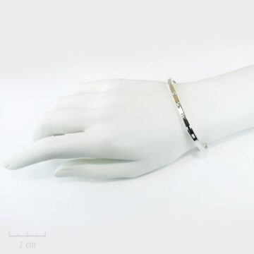 Bracelet menottes argent Moderne 8, bijou fantaisie manchette fine pour femme, bangle de luxe habillé de cristal, simplicité élégante et racée