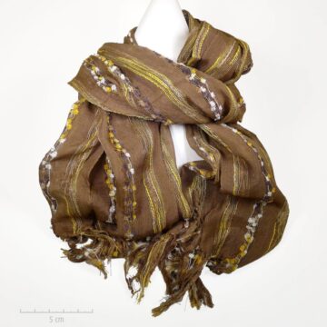 Echarpe chèche marron foncé en coton. Grande étole plaid homme, femme, enfant ado. Roots décontracté, Bohème exotique. Création Zor Paris