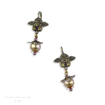 Boucle d’oreille Ludique, ange fantaisie, dormeuse pour femme. Création Zor Bijou Paris