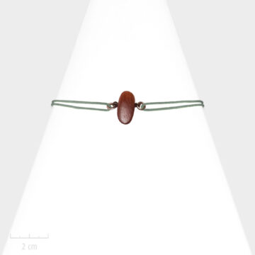 Bijou Homme nature. Bracelet masculin lacet marin, cordon réglable gris. Bois de couleur bordeaux acajou, exotique et bronze. Atelier Zor Paris