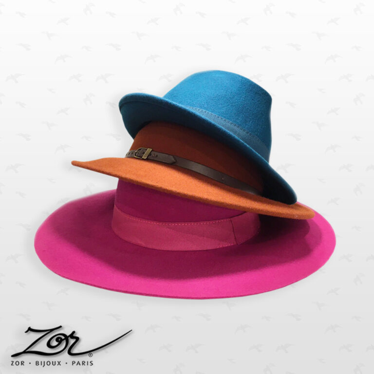 Chapeau femme homme: feutre, laine, fédora, panama, borsalino, trilby, stetson, capeline, beret, bonnet, bandeau, casquette, bibi... Zor creation Paris