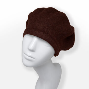 Chapeau cloche, casquette ou béret 100% laine. Accessoire brun en boutique Zor Paris 2 création France