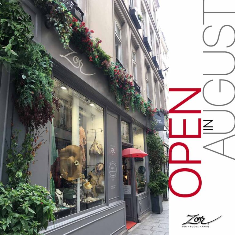 Shop open in august for souvenir Made In France. Zor jewelery, fashion accessories. French design Paris center 2