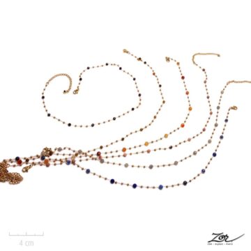 Collier romantique, bijou doré simple. Petit tour de cou précieux. Pierre fine couleur et perle or. Zor Créations Paris 1