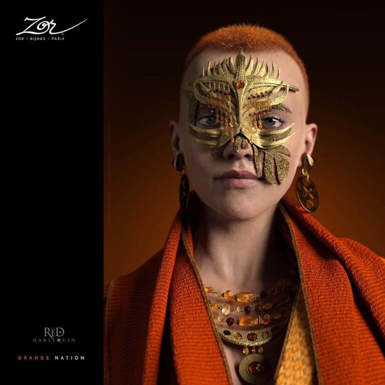 Tribu Orange de femme de la série Arlequin Rouge. News de TRH The Red Harlequin de Roberto Ricci, Pascal Demure, Zor Paris 1