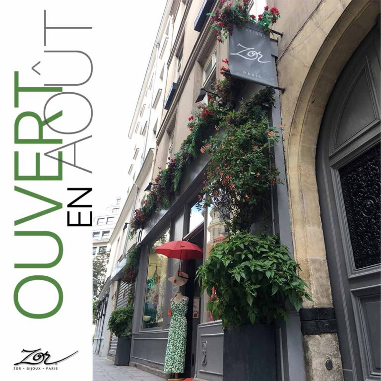 Ouvert en août magasin Zor, mode accessoires chapeaux deco souvenirs bijouterie creation Paris 2 centre